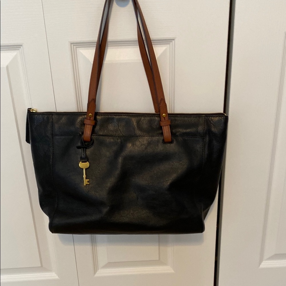 Black Leather Tote Bag